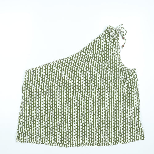 Marks and Spencer Women’s Green One Shoulder Blouse Size 24 Linen Blend