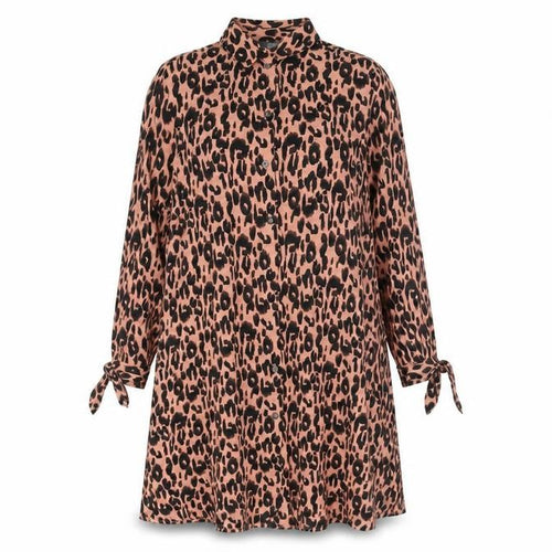 Primark Women’s Pink Leopard Print Shirt Dress Size 14