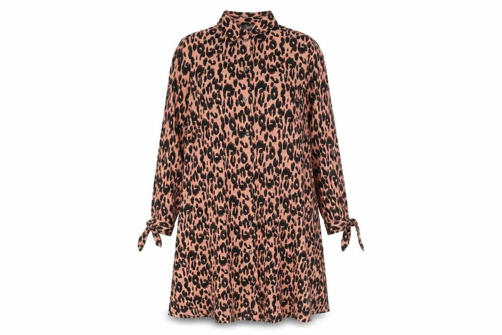 Primark Women’s Pink Leopard Print Shirt Dress Size 14