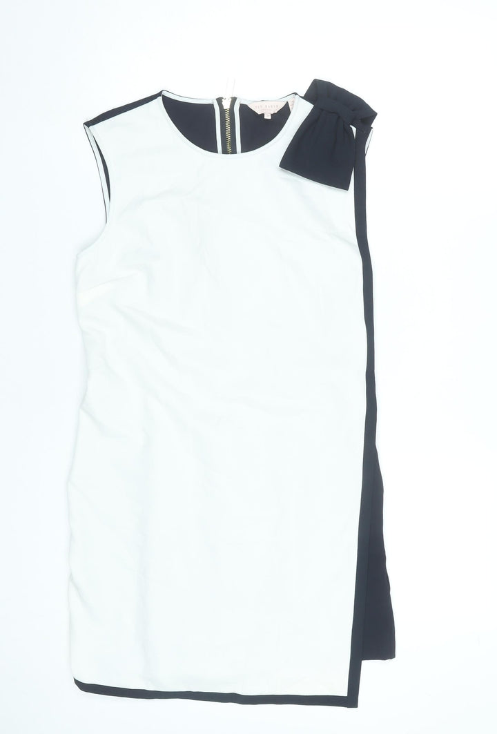 Ted Baker Women’s Black White Colourblock Bow Sheath Dress Size 12