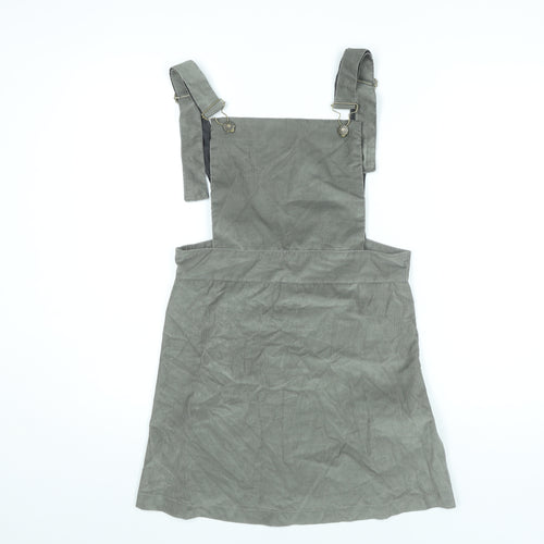 Nancy's Boutique Women’s Grey Corduroy Pinafore Dress Size 14