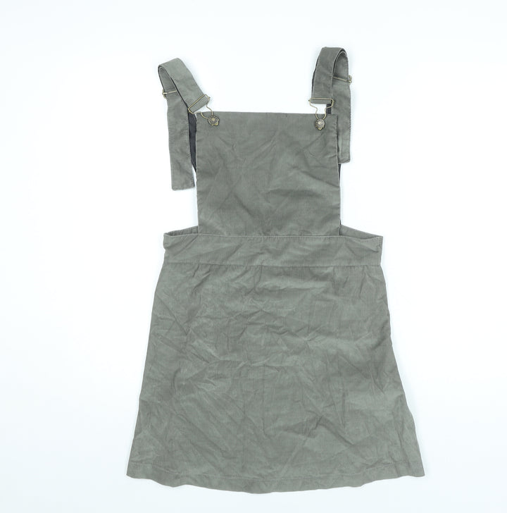 Nancy's Boutique Women’s Grey Corduroy Pinafore Dress Size 14