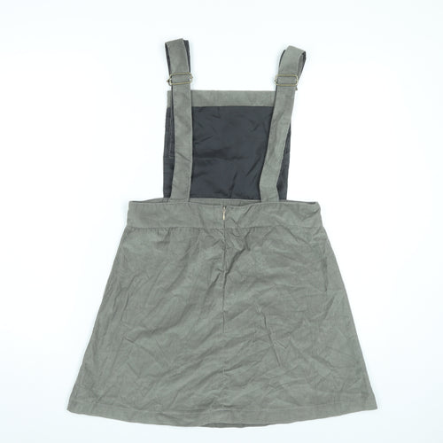Nancy's Boutique Women’s Grey Corduroy Pinafore Dress Size 14