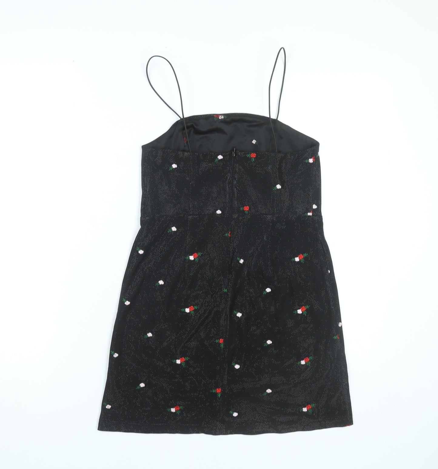 Urban Outfitters Women’s Black Floral Embroidered Slip Dress S