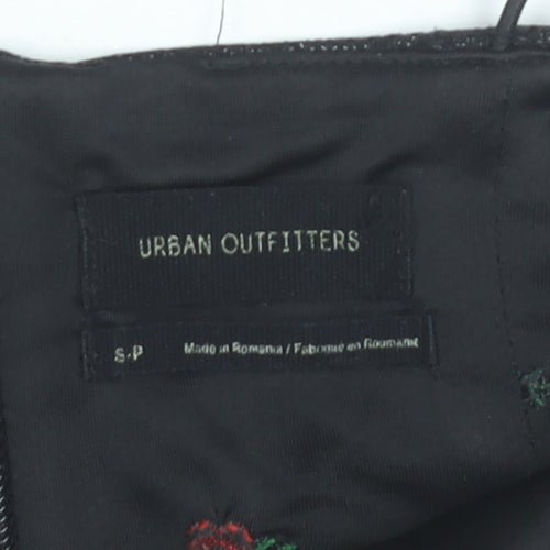 Urban Outfitters Women’s Black Floral Embroidered Slip Dress S