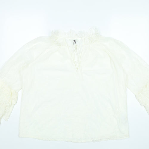 Marks and Spencer Women’s Ivory Lace Tunic Blouse Size 14