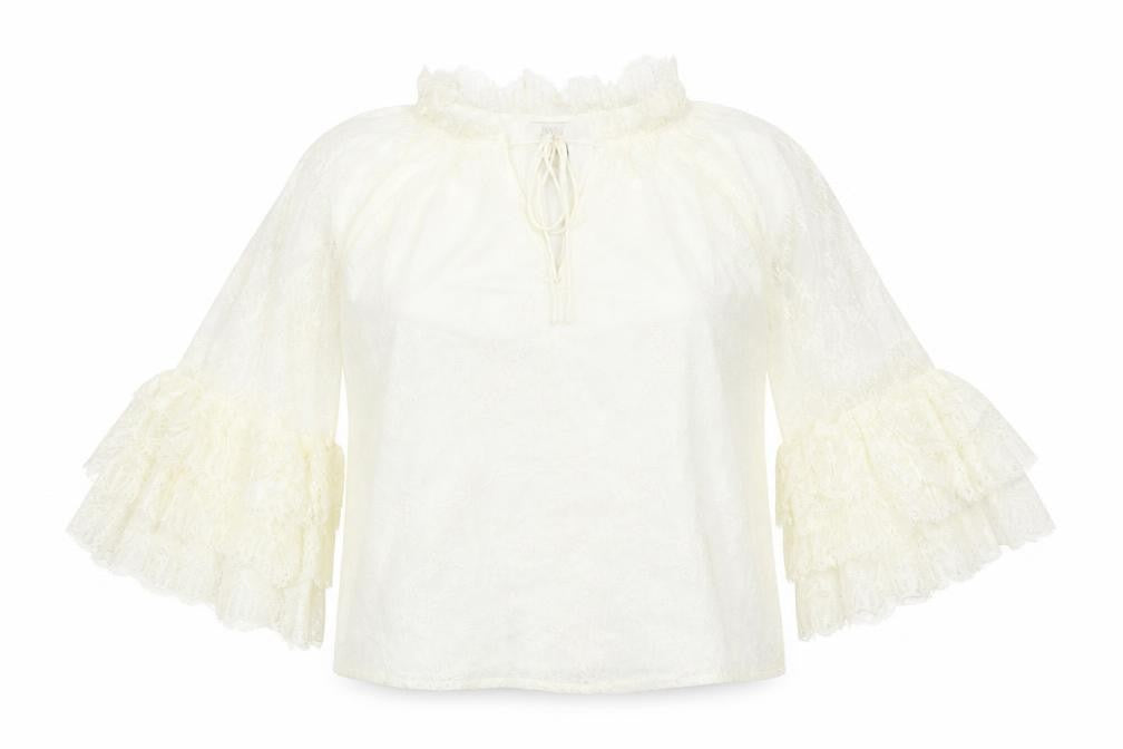 Marks and Spencer Women’s Ivory Lace Tunic Blouse Size 14
