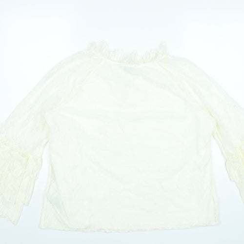 Marks and Spencer Women’s Ivory Lace Tunic Blouse Size 14