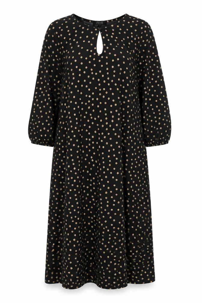 JD Williams Women Black Polka Dot Midi Dress Size 16 A-Line