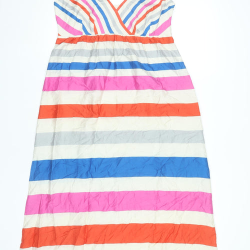Marks and Spencer Women’s Multicoloured Striped Cotton Maxi Dress UK 10