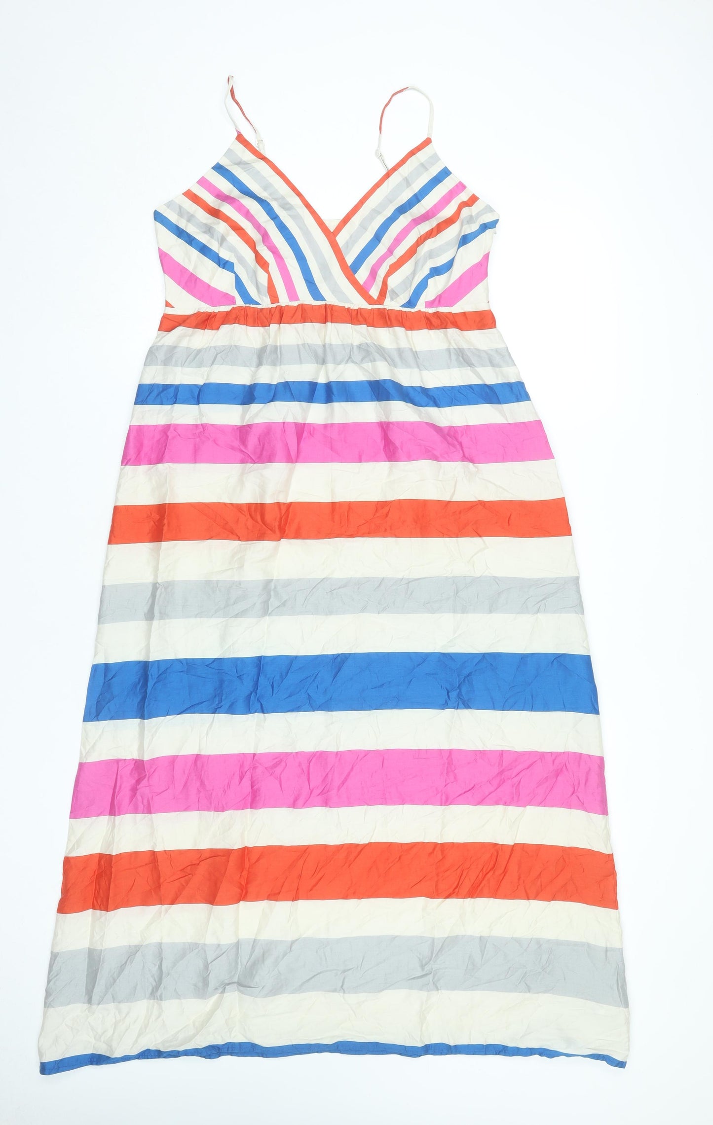 Marks and Spencer Women’s Multicoloured Striped Cotton Maxi Dress UK 10