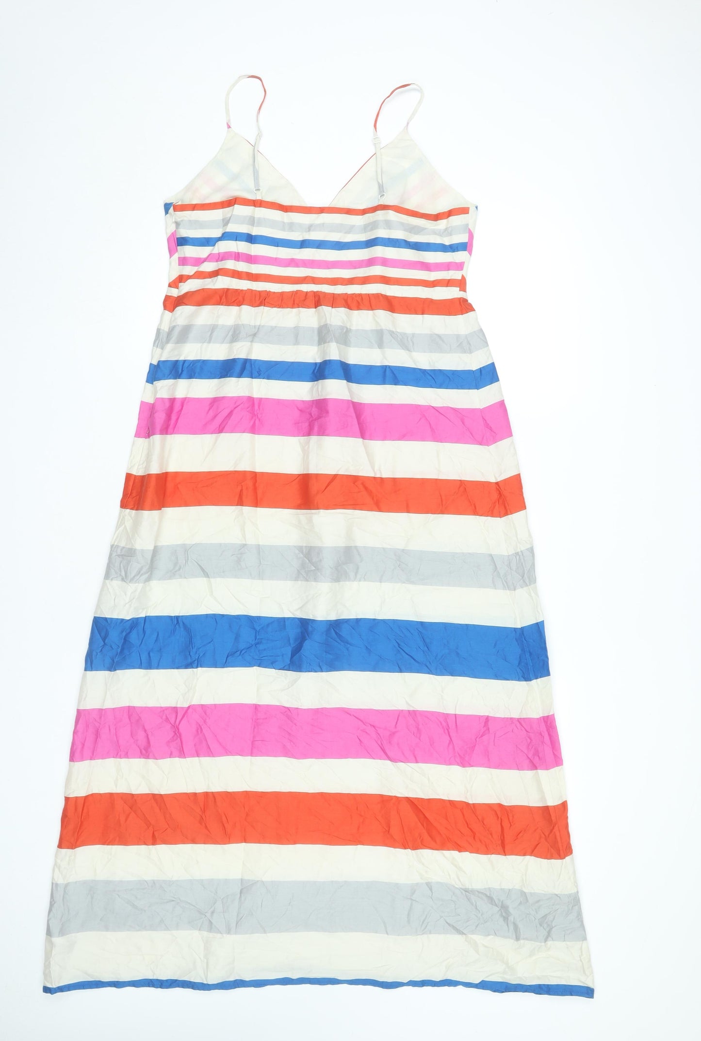 Marks and Spencer Women’s Multicoloured Striped Cotton Maxi Dress UK 10