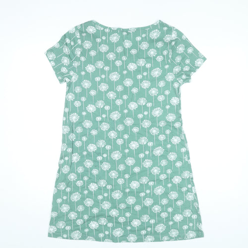 SCOUT Womens Green Floral Cotton Shift Dress S Knee Length