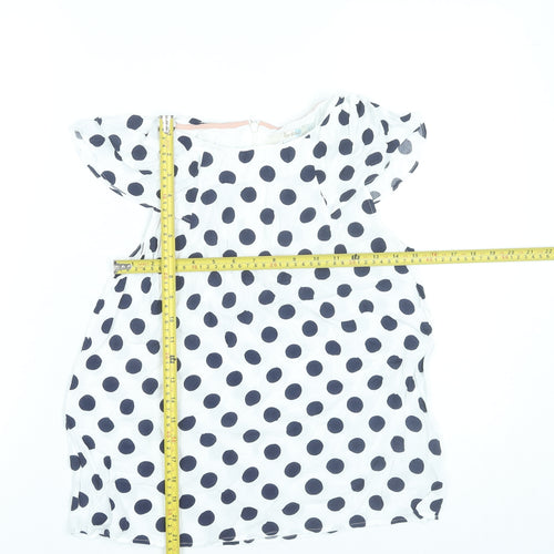 Boden Womens White Polka Dot Viscose Blouse UK 8