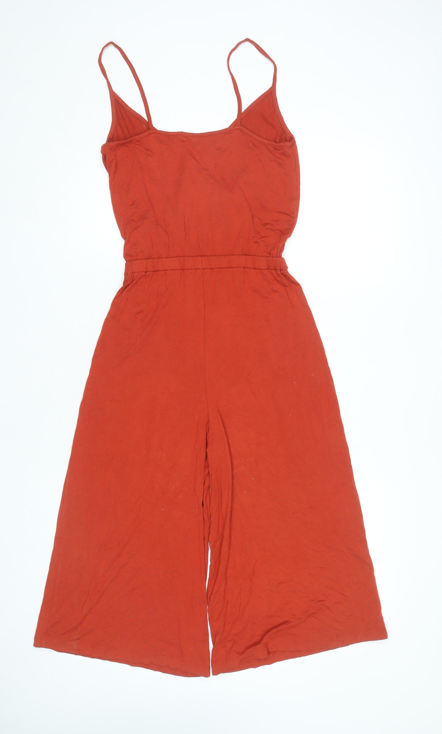 Topshop Womens Red Strappy Wide-Leg Jumpsuit Size 8