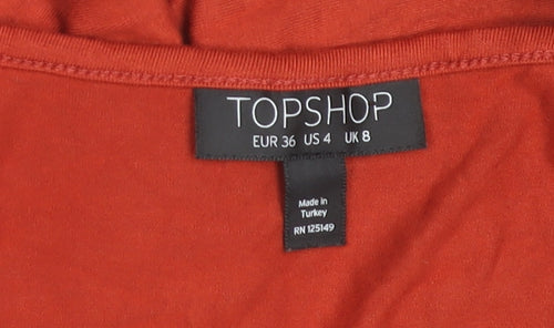 Topshop Womens Red Strappy Wide-Leg Jumpsuit Size 8