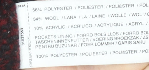 Mango Womens Black Red Plaid Wool Blend Pea Coat Size 8