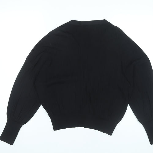 Marks and Spencer Women’s Black L Cardigan V-Neck Long Sleeve Knit