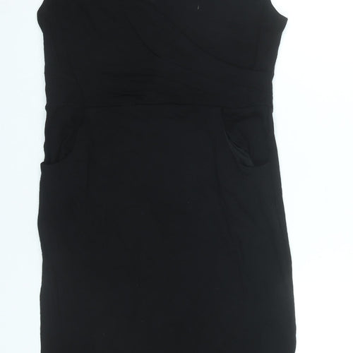 M&Co Women Black Size 16 Sheath Knee Length Sleeveless Dress