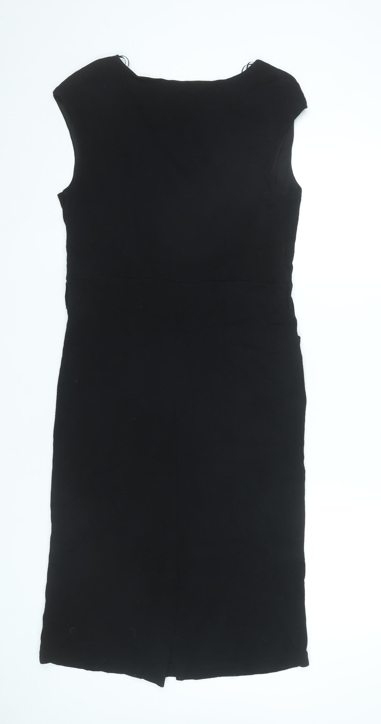 M&Co Women Black Size 16 Sheath Knee Length Sleeveless Dress