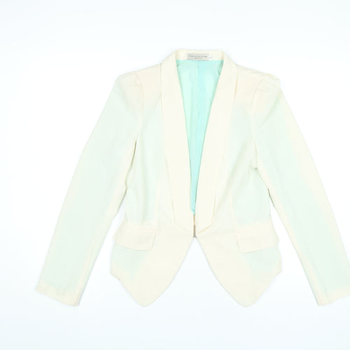 Inspiration Chive Womens Ivory Blazer Jacket L Slim Classic