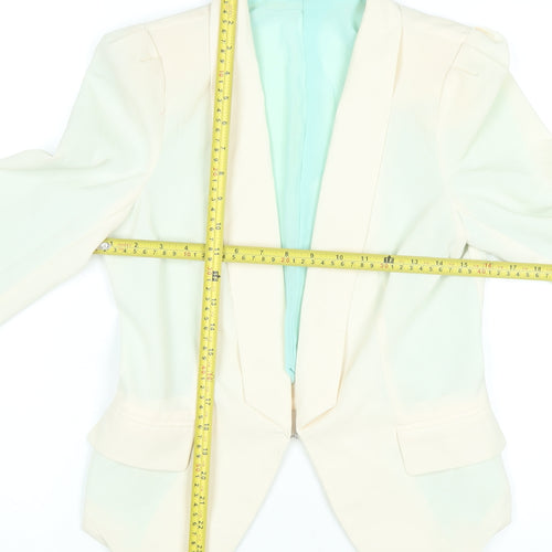 Inspiration Chive Womens Ivory Blazer Jacket L Slim Classic