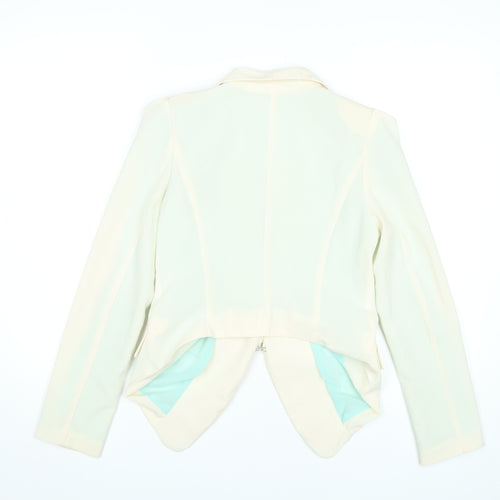 Inspiration Chive Womens Ivory Blazer Jacket L Slim Classic
