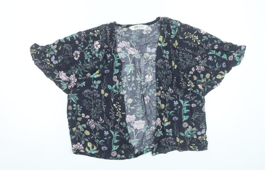 H&M Girls Multicoloured Floral Kimono Blouse 9-10 Years Viscose Summer