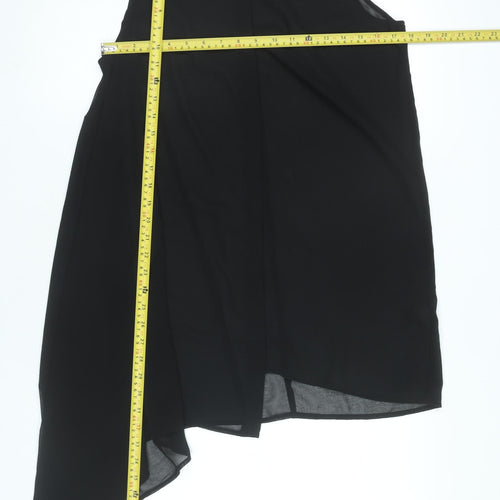H&M Divided Womens Black Size 10 Sleeveless Asymmetric Tunic Blouse