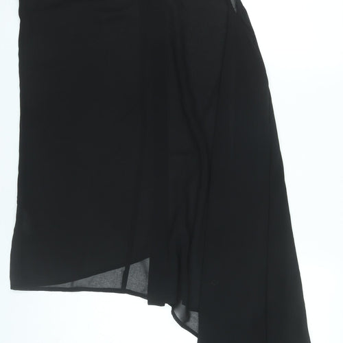 H&M Divided Womens Black Size 10 Sleeveless Asymmetric Tunic Blouse