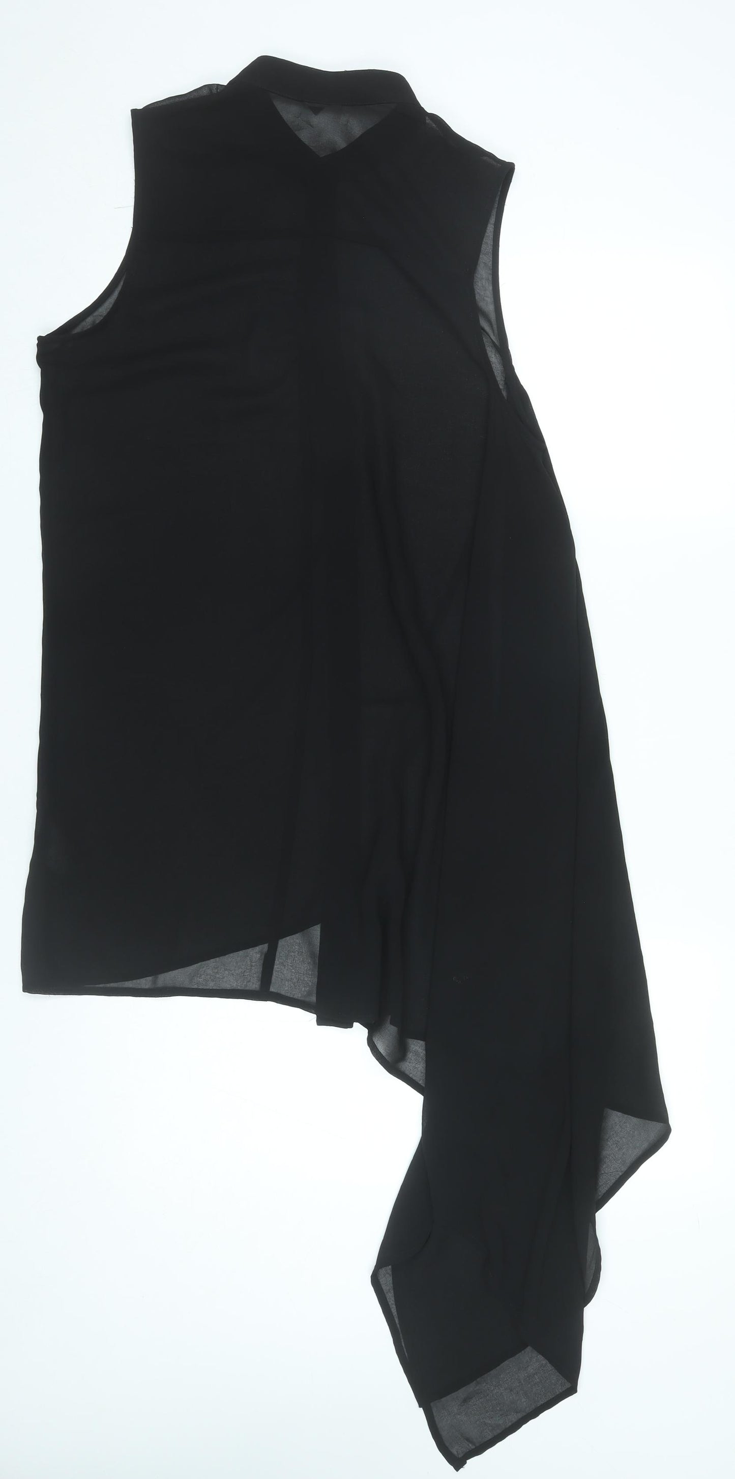 H&M Divided Womens Black Size 10 Sleeveless Asymmetric Tunic Blouse