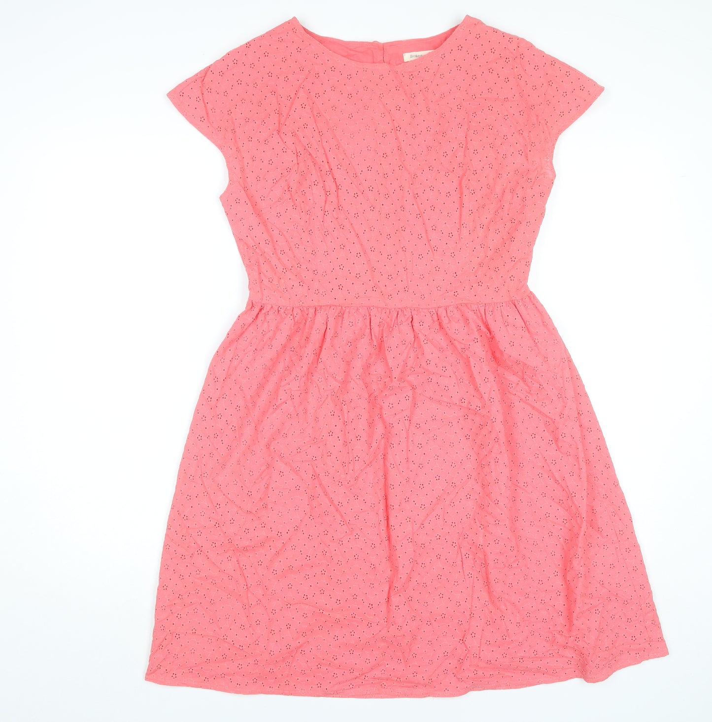 Beacon Cove Womens Pink Cotton A-Line Knee Dress Size 12