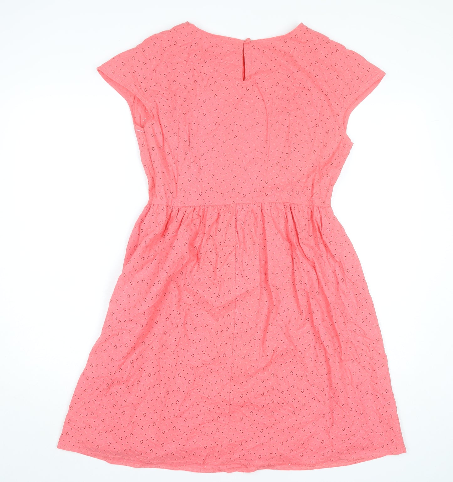 Beacon Cove Womens Pink Cotton A-Line Knee Dress Size 12