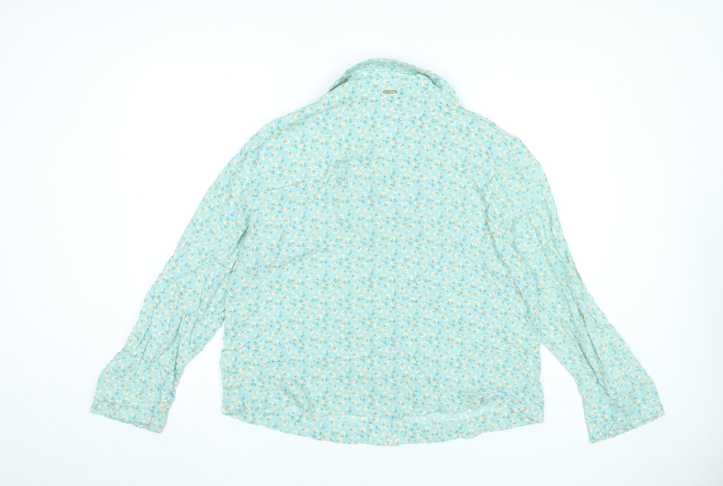 Marks and Spencer Women Blue Floral Pyjama Shirt Top Size 14