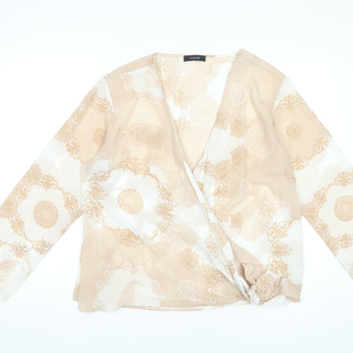 Marks and Spencer Women’s Beige Paisley Wrap Blouse UK 16
