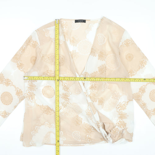 Marks and Spencer Women’s Beige Paisley Wrap Blouse UK 16