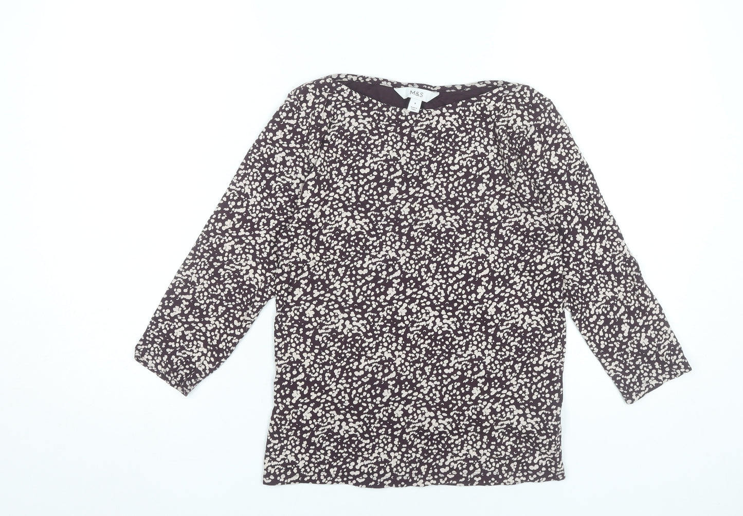 Marks and Spencer Womens Purple Floral Cotton Blouse UK 8