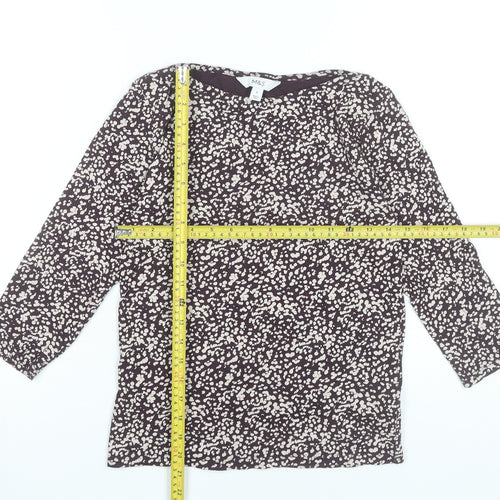 Marks and Spencer Womens Purple Floral Cotton Blouse UK 8