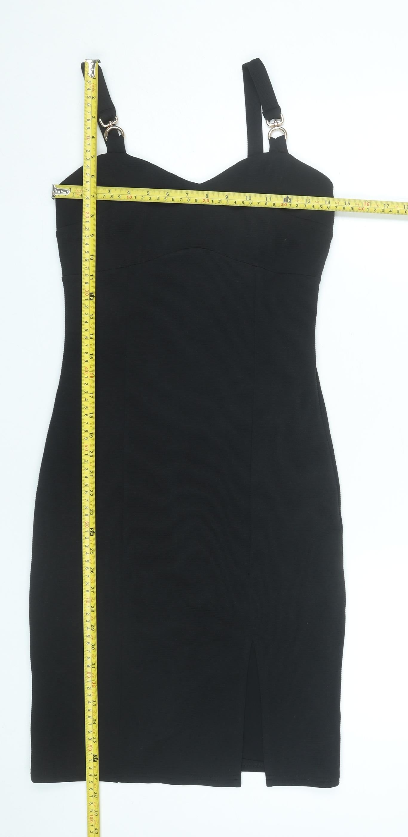 River Island Women’s Black Size 10 Bodycon Knee Length Dress