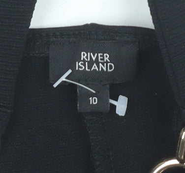 River Island Women’s Black Size 10 Bodycon Knee Length Dress
