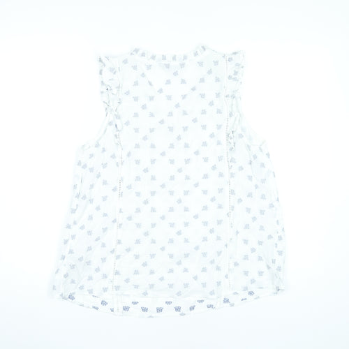 Marks and Spencer Women’s White Floral Ruffle Blouse Size 14