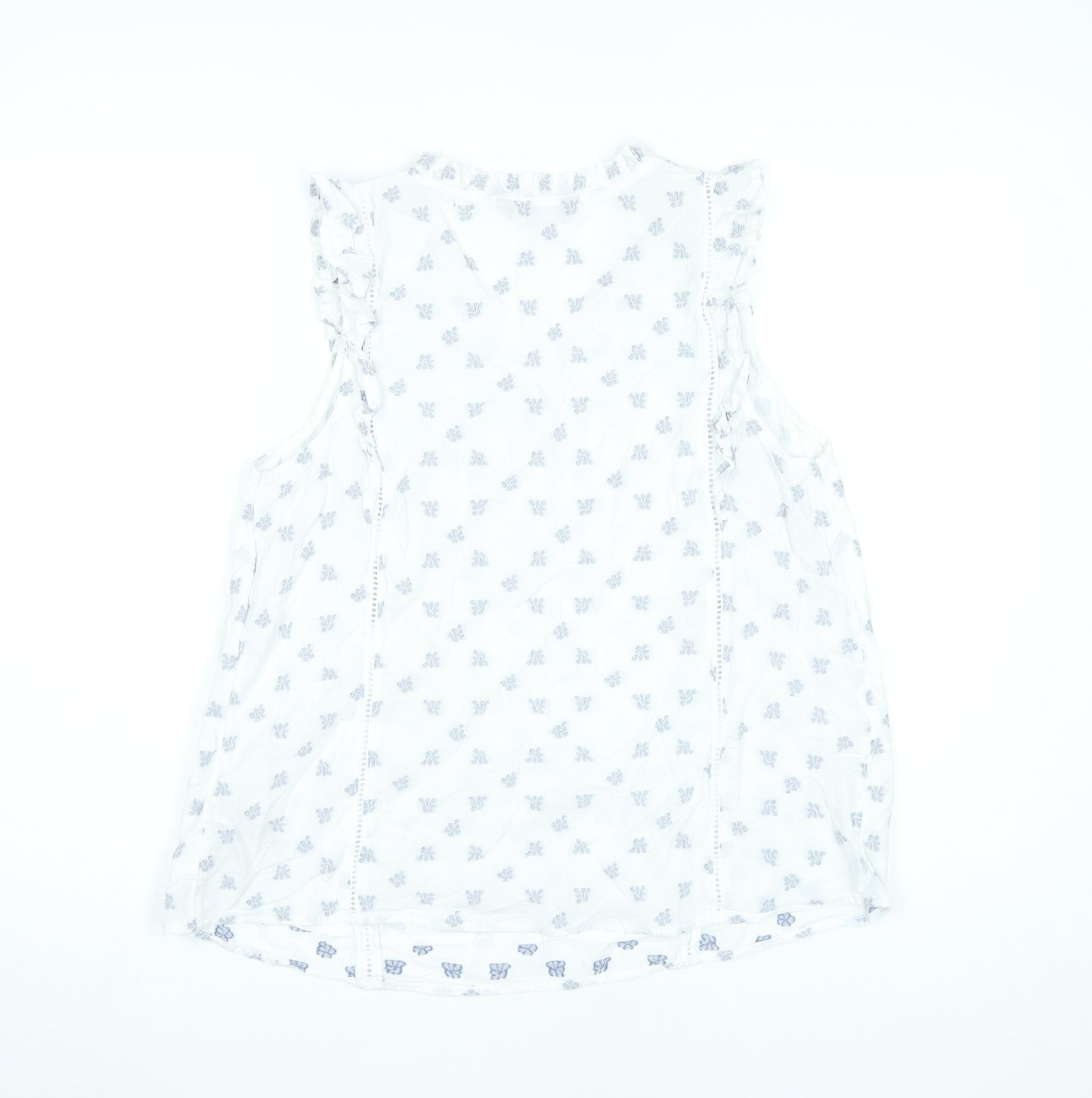 Marks and Spencer Women’s White Floral Ruffle Blouse Size 14