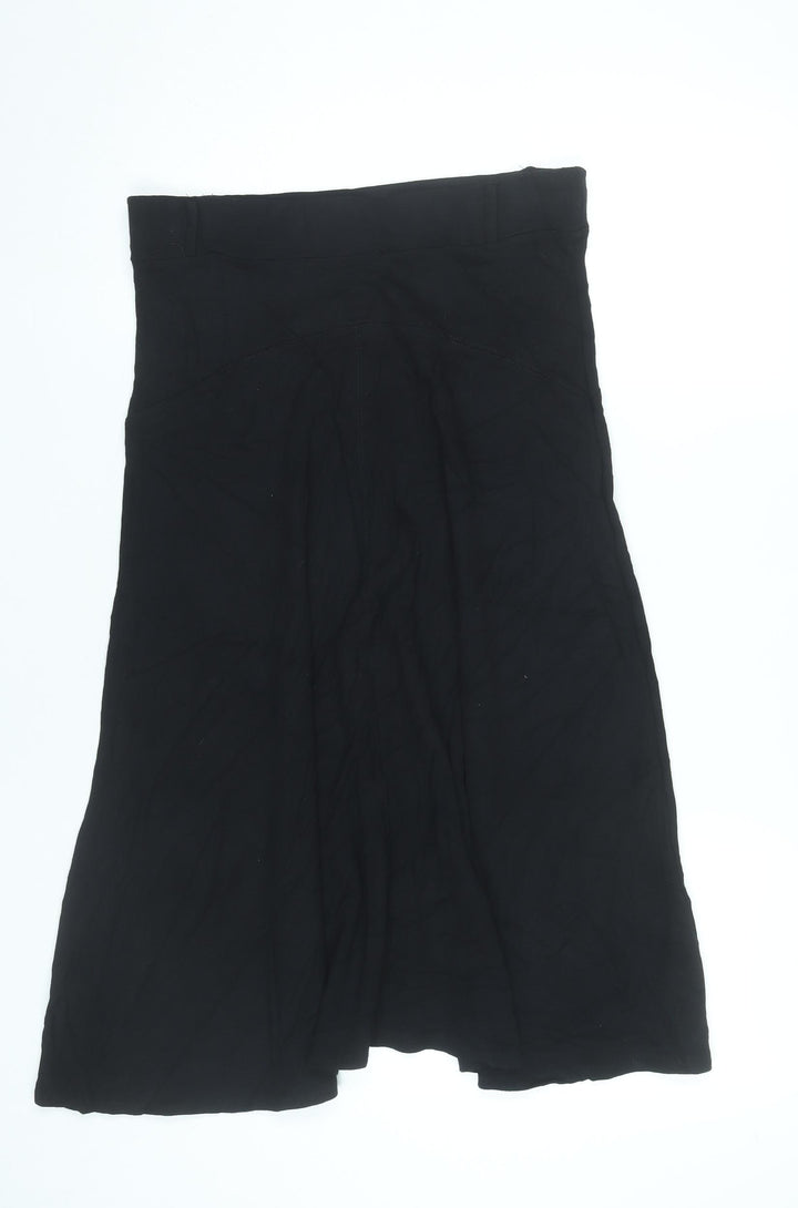 Just Elegance Women Black Size 14 A-Line Midi Skirt Stretch