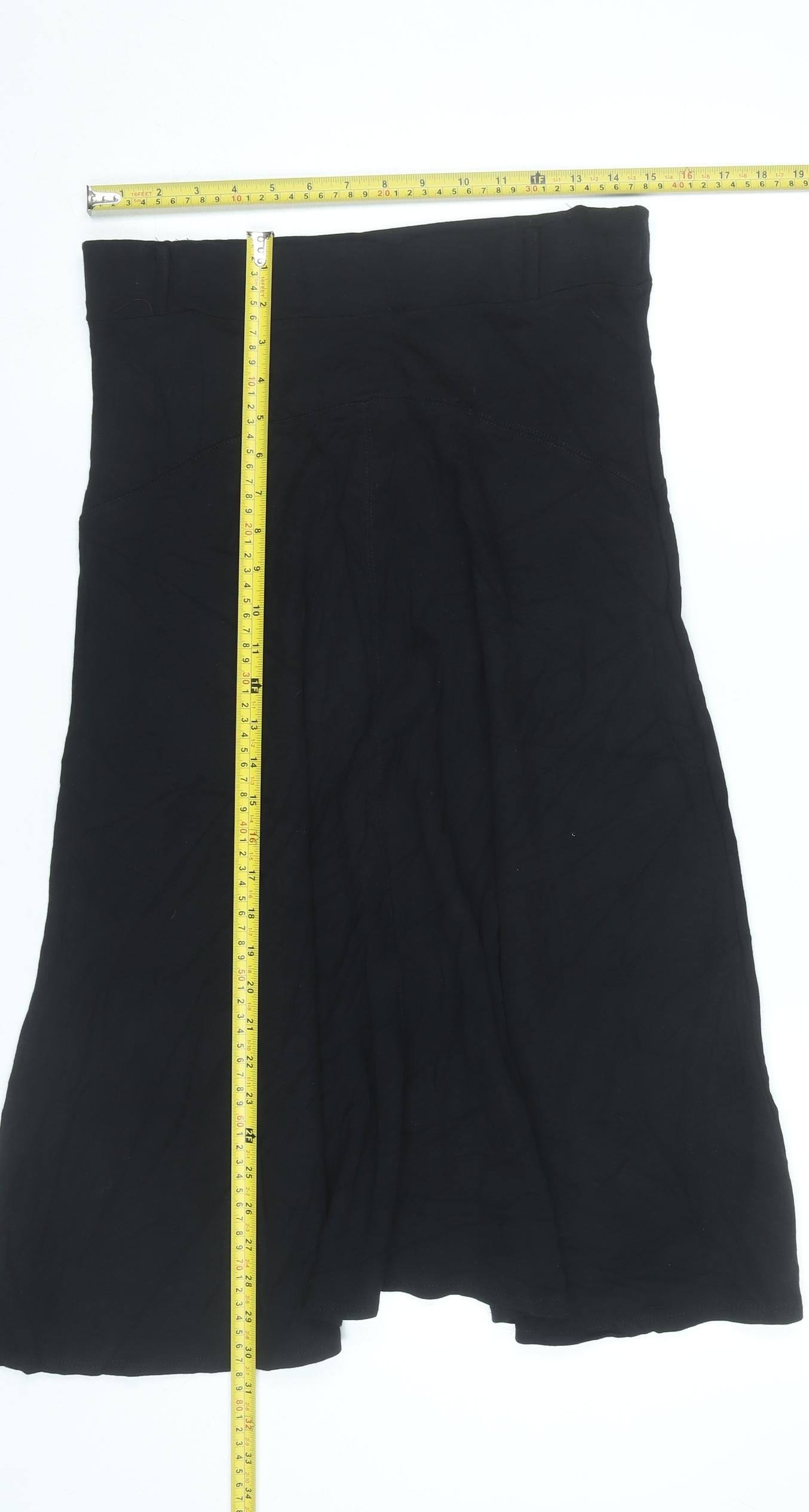 Just Elegance Women Black Size 14 A-Line Midi Skirt Stretch