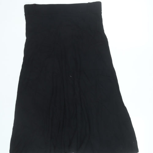 Just Elegance Women Black Size 14 A-Line Midi Skirt Stretch