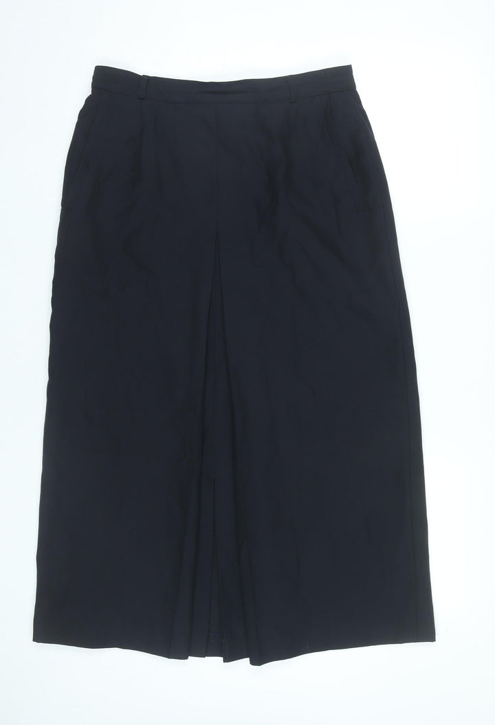 Yarell Womens Black Size 14 Midi Pencil Skirt With Pockets