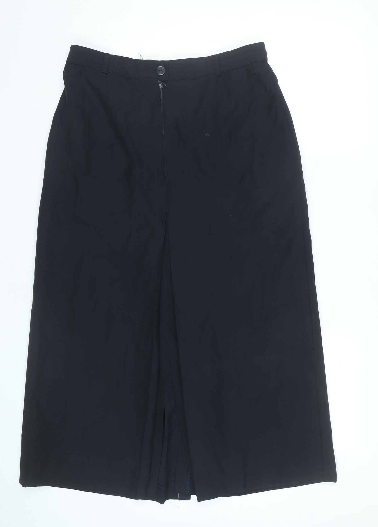 Yarell Womens Black Size 14 Midi Pencil Skirt With Pockets