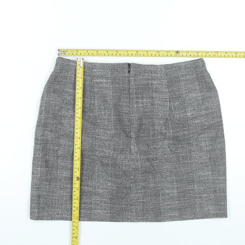 H&M Women’s Grey Check Pencil Skirt Size 12 Workwear Business