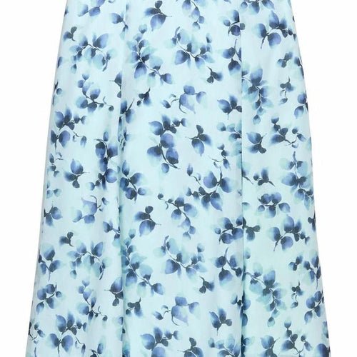 Eastex Women’s Blue Floral A-Line Midi Skirt Size 12 Polyester