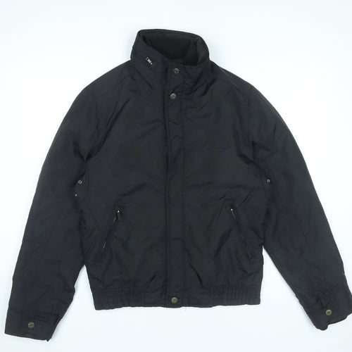 Zara Man Black Bomber Jacket Men's M Regular Fit Polyester